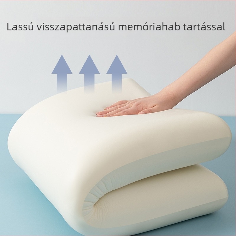 Memóriahab párna magja nyaki támasztásra – felnőttek, uniszex, téglalap alakú, magasság 5–10 cm, tömeg 1,0–1,5 kg, mély alvás, lassú visszaalakulás
