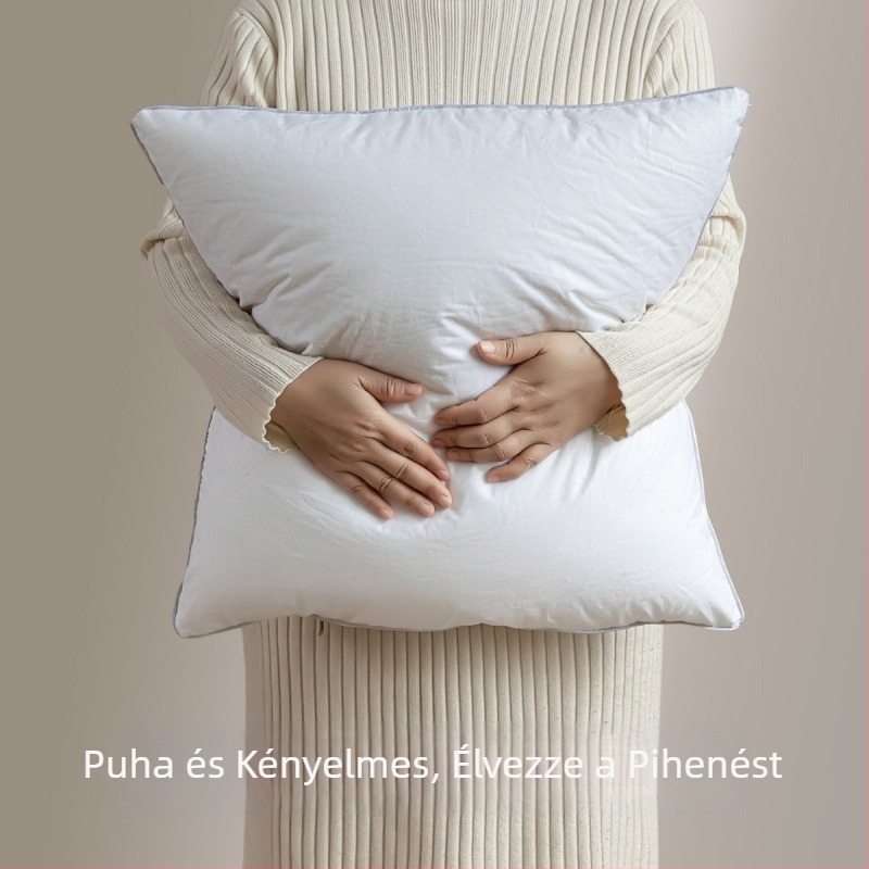 100% pamut huzatú párna belső töltete selyem-pamut töltettel, 50×50 cm, fehér, modern minimalista stílus