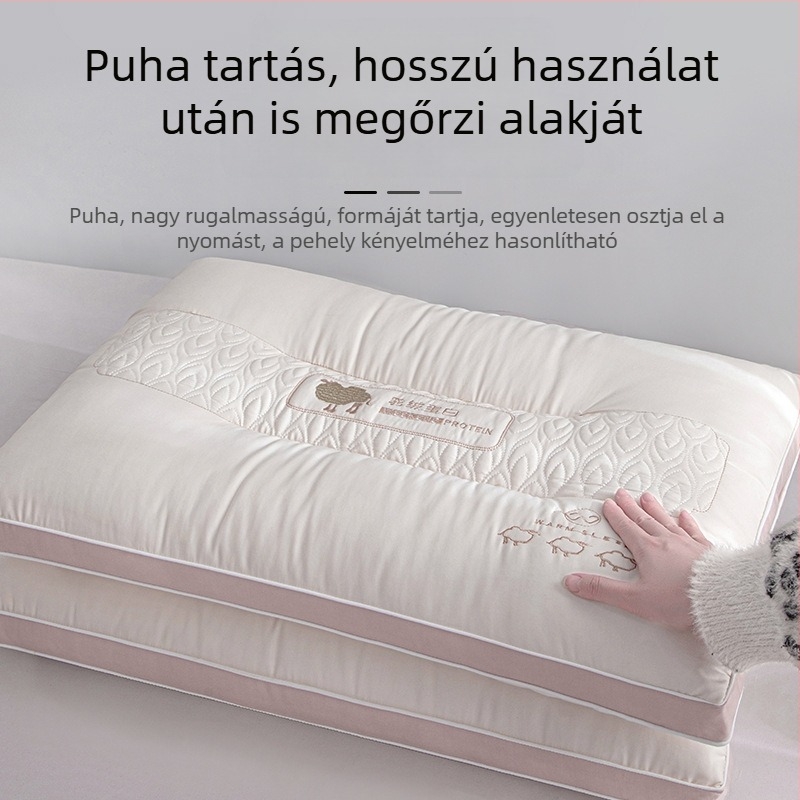 Párna belső töltet otthoni használatra, puha poliészter rost töltet, közepesen alacsony töltés, felnőtteknek, mély alvás támogatás, nyaki gerinc védelem, egy személyes párna
