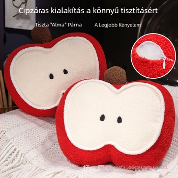 Aranyos almaszínű párna alváshoz és pihenéshez, plüss huzat, töltet PP gyapot, tatami stílusú párna, ideális ablak mellett, hálószobában, kanapén és irodában, derék támasz