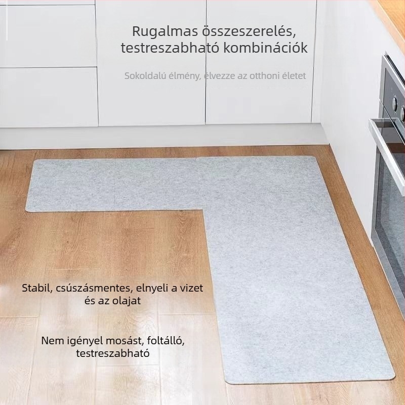 Egyszer használatos konyhai padlómat, víz- és olajfelszívó, csúszásmentes, nem igényel mosást, összekapcsolható nagyobb területhez, a fürdőszoba bejáratához.