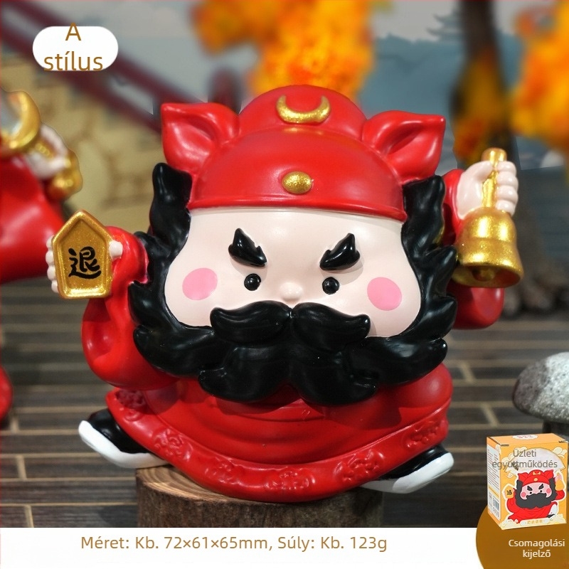 Zhong Kui irodai stresszoldó díszfigura gyantából, nemzeti stílus