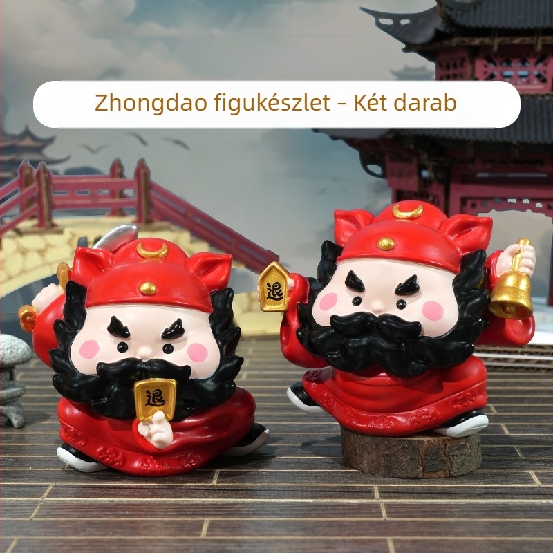 Zhong Kui irodai stresszoldó díszfigura gyantából, nemzeti stílus