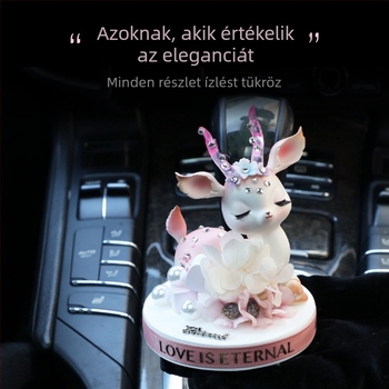 gyanta autó dekoráció szarvas motívummal és aromaterápiás illattal, luxus belső dekoráció, istennő-stílus