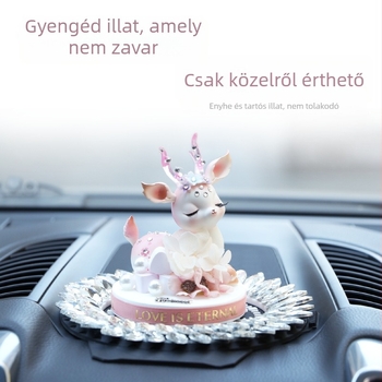 gyanta autó dekoráció szarvas motívummal és aromaterápiás illattal, luxus belső dekoráció, istennő-stílus