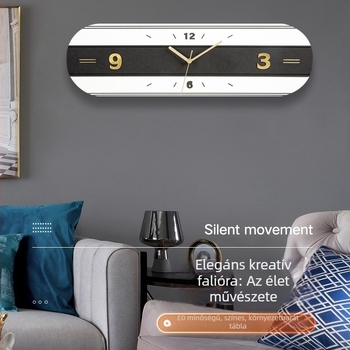Nappali falióra – modern, minimalist, csendes kvarc szerkezet, téglalap alakú, dekoratív