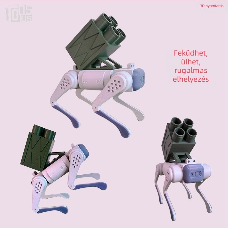 3D-nyomtatott mechanikus kutya tolltartó, új modell, PLA környezetbarát, katonai stílusú modell, kézzel készített