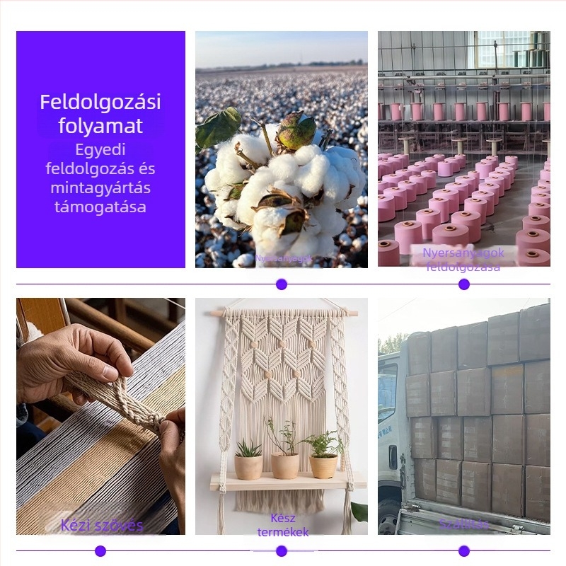 Pamutkötélből készült goblen, európai bohé stílus, kézzel készített falikép, DIY