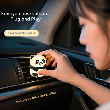 Szilikon panda autóba – légbeömlő dísz, kreatív műszerfal-figura, világító