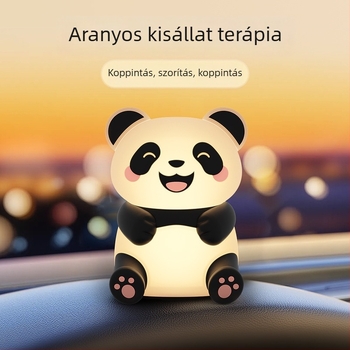 Szilikon panda autóba – légbeömlő dísz, kreatív műszerfal-figura, világító