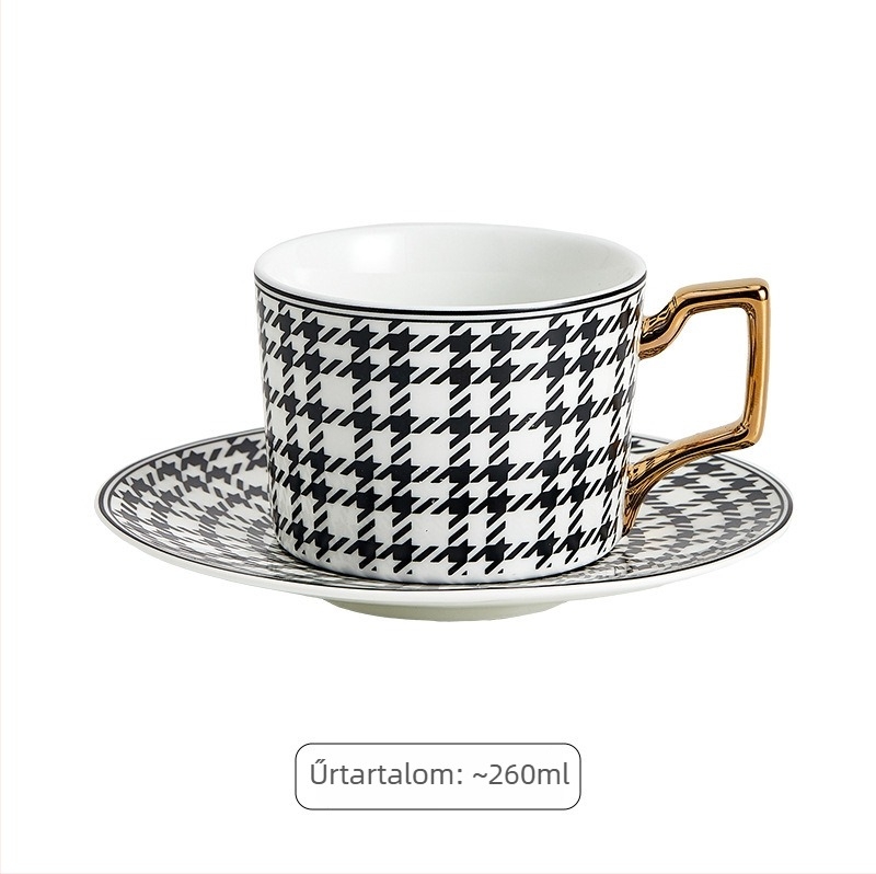 Kerámiából készült kávéscsésze és alátét, európai luxus stílusban, kiváló minőségű készlet.