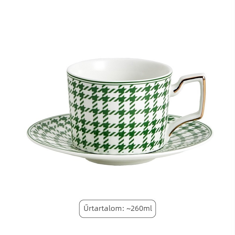 Kerámiából készült kávéscsésze és alátét, európai luxus stílusban, kiváló minőségű készlet.