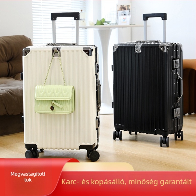 Stílusos utazótáska 20/24 hüvelykes alumíniumváz, PC külső, vízálló, lopás elleni védelem, 360° görgők, minimalist dizájn, uniszex