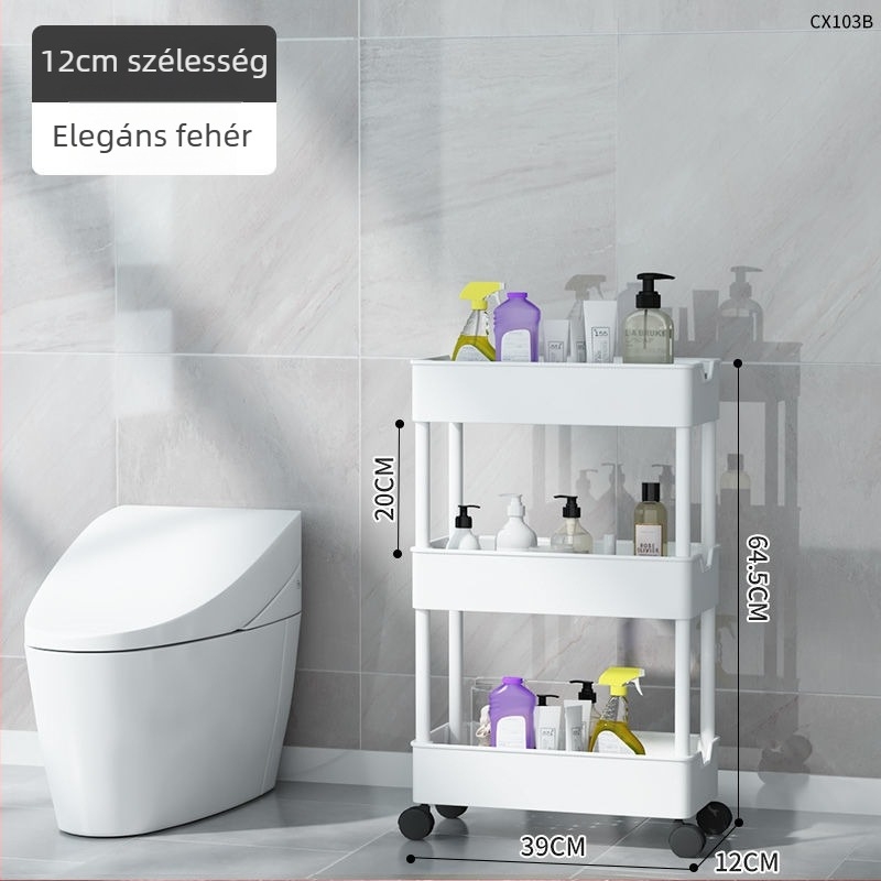 Ultra-szűk tárolóállvány szekrényekhez és hűtőhöz, keskeny oldalsó él, konyha és fürdőszoba, hat szintű állvány zöldségekhez