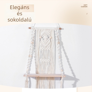 Skandináv szövésű falpolc, háromszintes