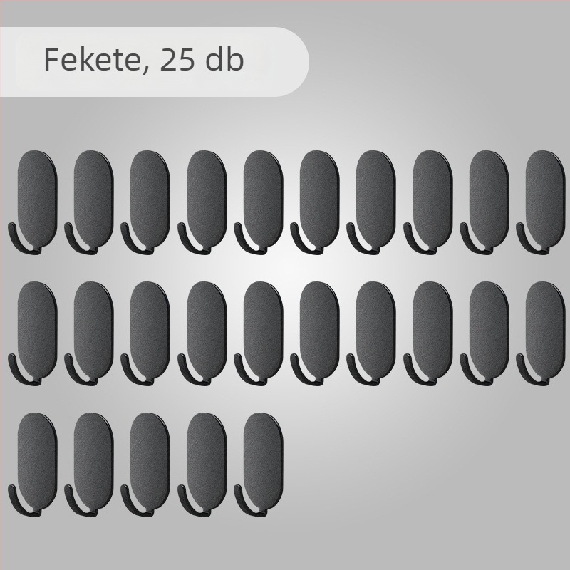 Erős ragasztós kampó falra, fúrás nélküli telepítéshez, konyha és fürdőszoba, nyom nélkül az ajtó mögött, 4 db, szénacél, modern stílus, 30 kg feletti teherbírás