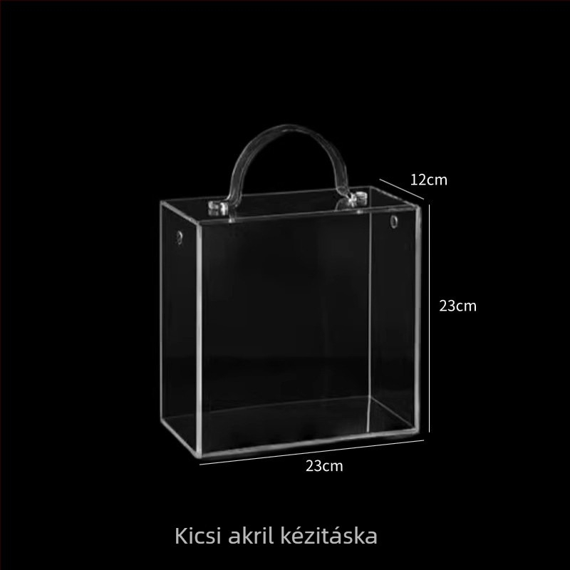 Négyzet alakú, átlátszó akril virág- és gyümölcsdíszdoboz – luxus bemutató doboz megőrzött virágokhoz