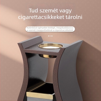 Rozsdamentes acél előcsarnoki kuka hamutartóval, ovális alakú, érintésre nyíló fedél, 12 L, felület ujjlenyomat-mentes, kereskedelmi használatra