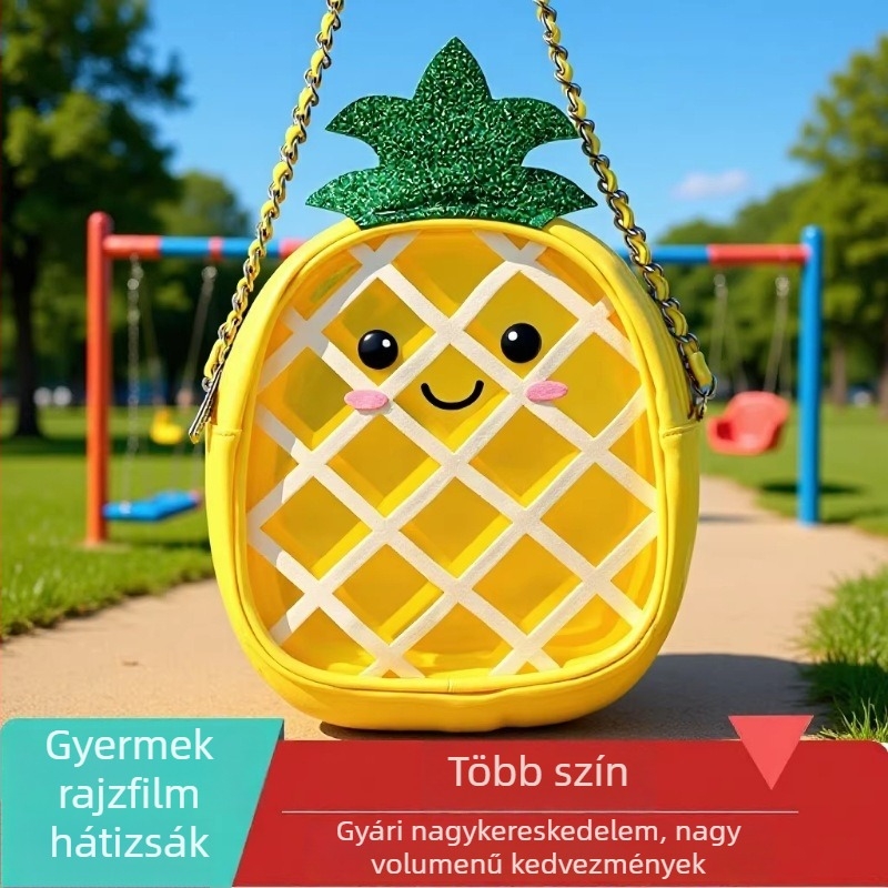 Mini keresztpántos gyerek táska, koreai stílusú rajzfilm dizájn, uniszex