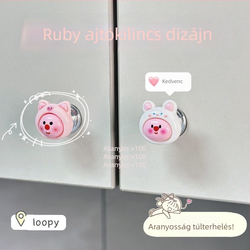 Macska tappancs fogantyú szekrényajtóhoz és gardrób fiókokhoz, mini, lyukmentes rögzítés ragasztóval, ragasztónyom nélkül