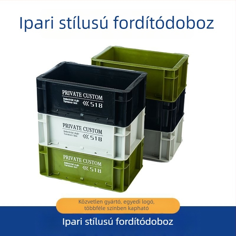 Ipari stílusú fedeles tárolódoboz – egymásra tehető otthonra, kültérre és az autóhoz