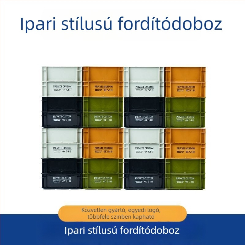 Ipari stílusú fedeles tárolódoboz – egymásra tehető otthonra, kültérre és az autóhoz