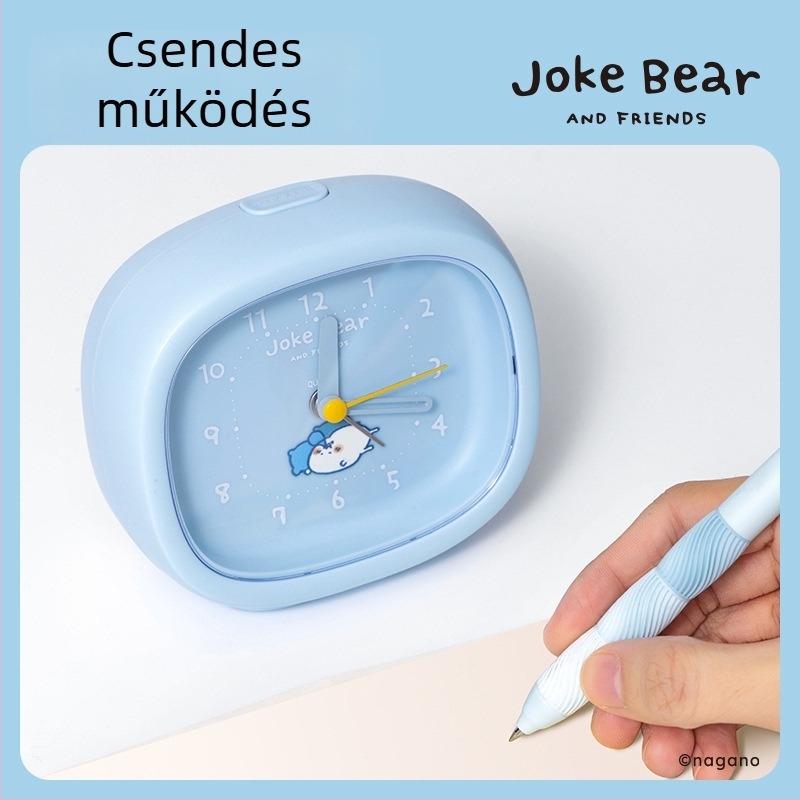 Deli ZCX808 Önironikus medve óra – mutatóval és ébresztővel, irodába, otthonra és diákoknak, éjszakai világítás