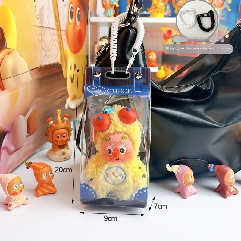Star People – Kocka alakú kiállító állvány egyetlen blind boxhoz, átlátszó porvédő és pamut baba figurája