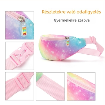 Új gyerekeknek szóló crossbody táska színes gradient mintával, Oxford anyagból, könnyű lányoknak