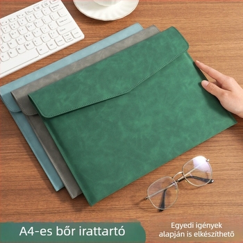 A4-es bőr dokumentumtáska konferenciákhoz – elegáns, egyrétegű, vízálló dokumentum rendező testreszabható logóval