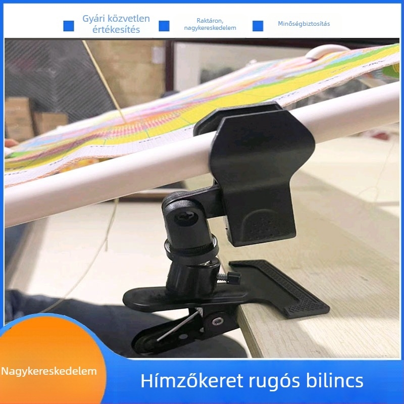 Asztali fém hímzőkeret rögzítő klippel, kézzel készített DIY keresztszemes hímző eszköz