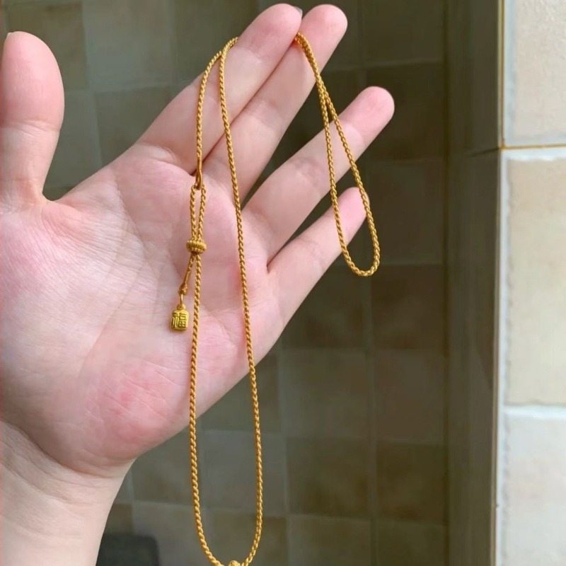 Kézzel szőtt zsinóros Jade Buddha medálos nyaklánc, uniszex, állítható