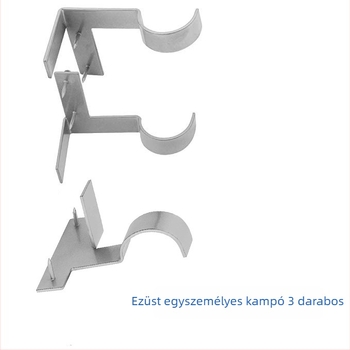 Lyukasztás nélküli függönyrúd tartó, római stílus, acél, ezüst, modern minimál stílus