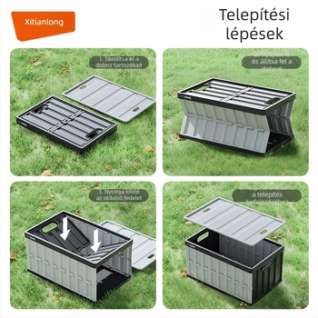 Xitianlong összecsukható autó tárolóbox, nagy kapacitású, hordozható és multifunkcionális, fedéllel