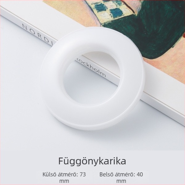 Műanyag kör alakú függönygyűrűk, 73 mm, kreatív lyukas dizájn, karnis kiegészítők