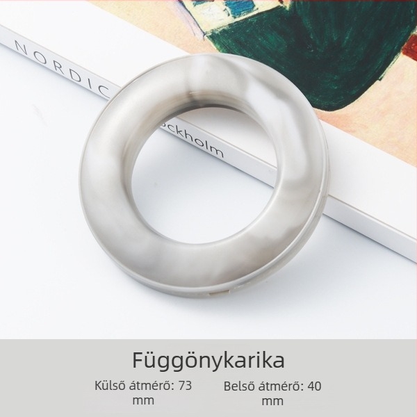 Műanyag kör alakú függönygyűrűk, 73 mm, kreatív lyukas dizájn, karnis kiegészítők