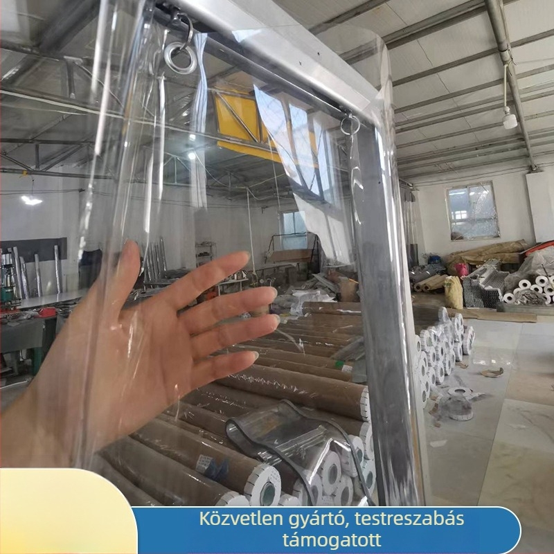 Csúszó PVC ajtófüggöny, vízálló, átlátszó, porálló, elválasztó függöny klímás helyiségekhez