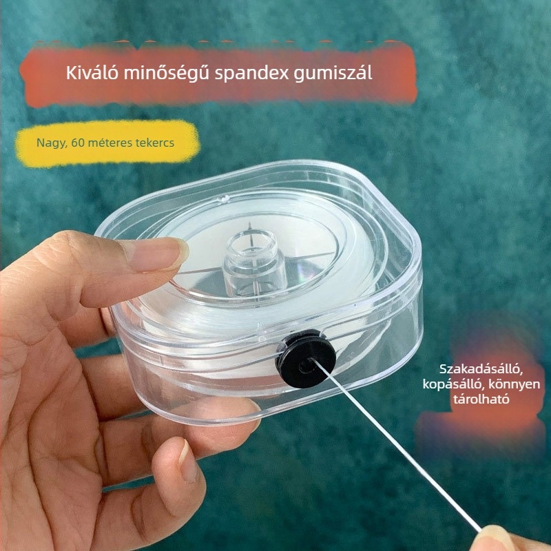 Fejlesztett sík elasztikus karkötő zsinór, 60 m-os csomag, 0,8 mm kristály gyöngyök befűzéséhez