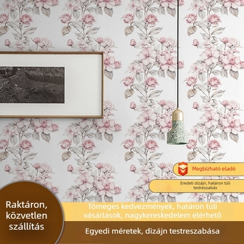 Bvl PVC öntapadós tapéta rózsa illattal, új kínai stílus, hálószoba és nappali számára
