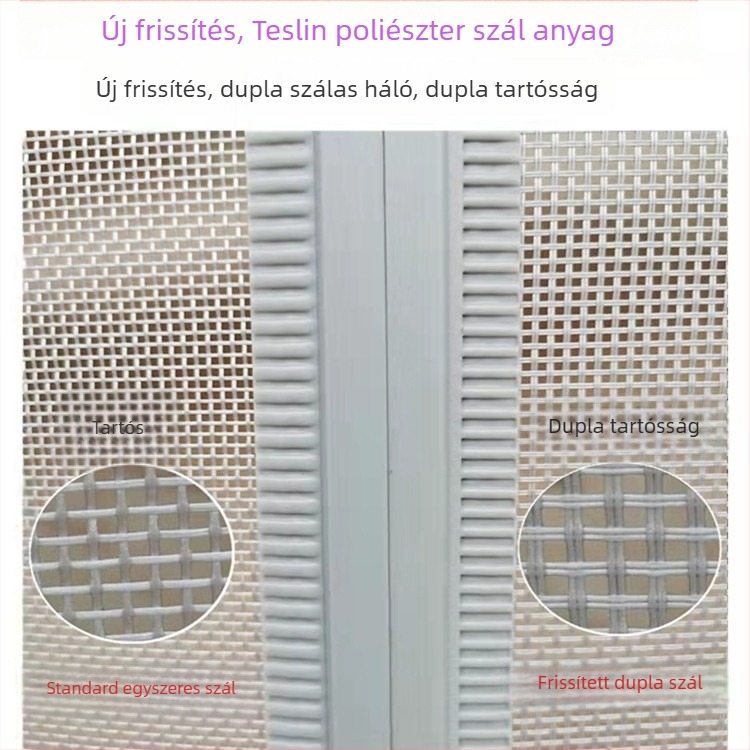 Mágneses szúnyoghálós ajtófüggöny, lélegző, fúrás nélküli felhelyezés, prémium minőség