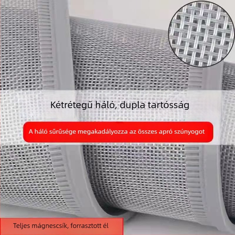 Mágneses szúnyoghálós ajtófüggöny, lélegző, fúrás nélküli felhelyezés, prémium minőség