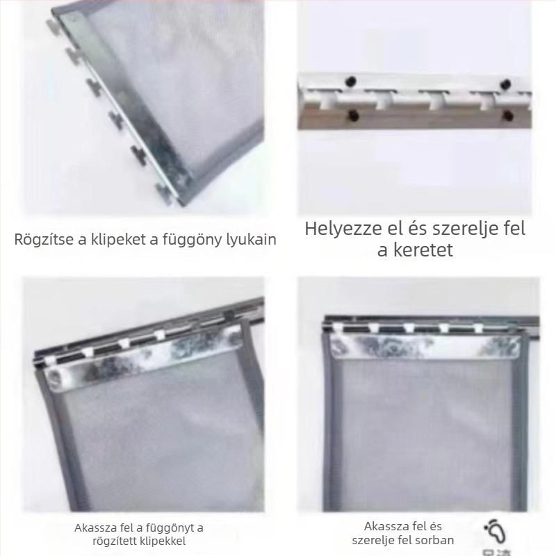 Mágneses szúnyoghálós ajtófüggöny, lélegző, fúrás nélküli felhelyezés, prémium minőség