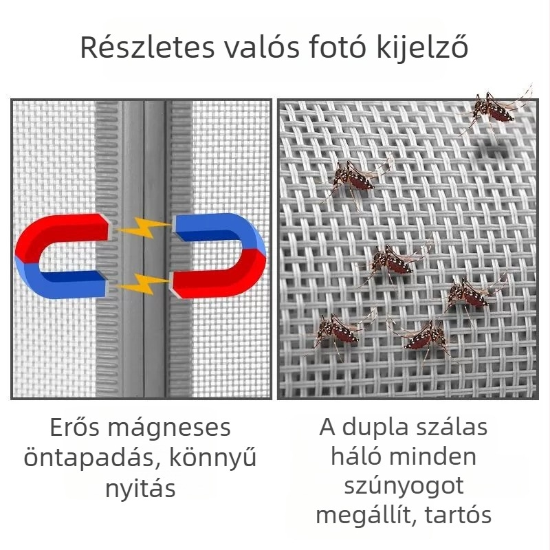 Szúnyogháló ajtófüggöny mágneses szalaggal, 2026-os új modell, magas minőségű otthoni és kereskedelmi használatra, válaszfal