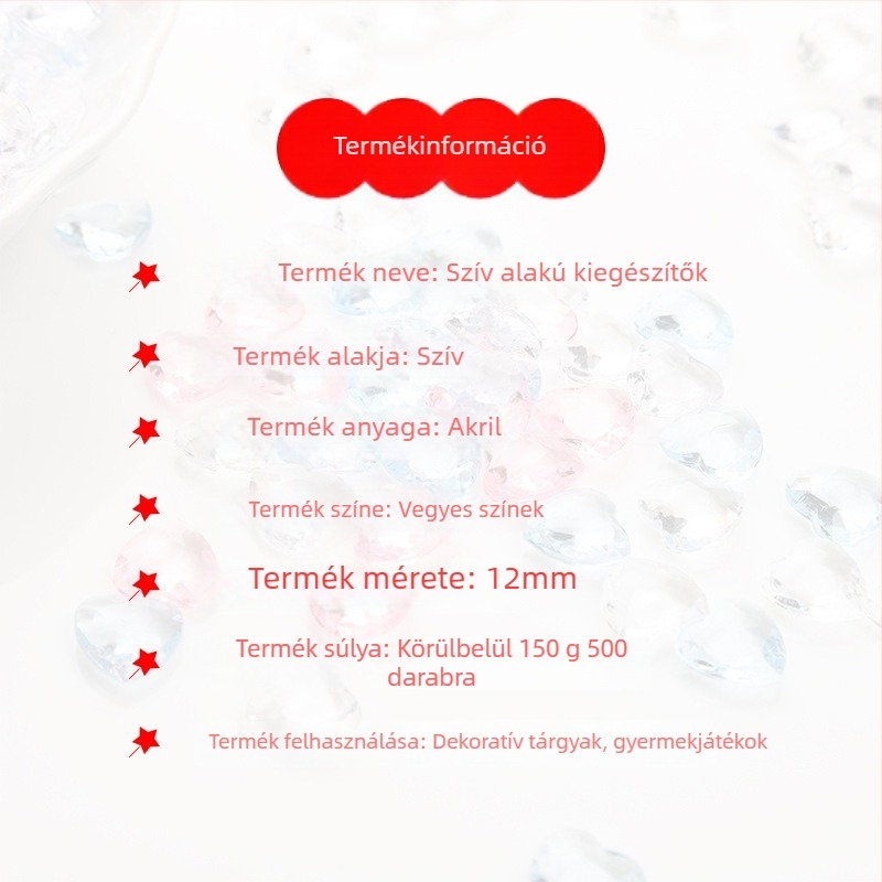Akril szív alakú medálok, több színű átlátszó gyöngyökkel DIY ékszerekhez
