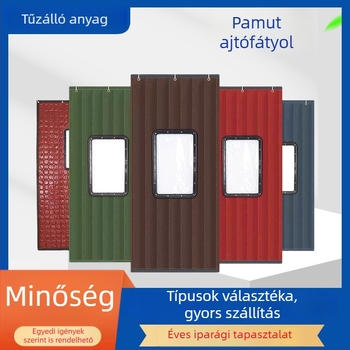 Pamut ajtófüggöny hangszigeteléssel és téli hőszigeteléssel, vastagított, szélálló, otthon, konyha és hűtőtároló helyiségekhez