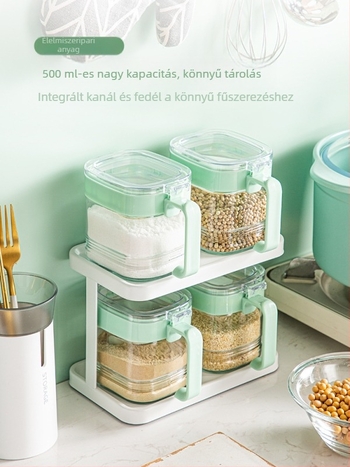 Üveg só- és fűszeres edény, 500 g, légmentesen záródó, nedvességálló konyhai tároló