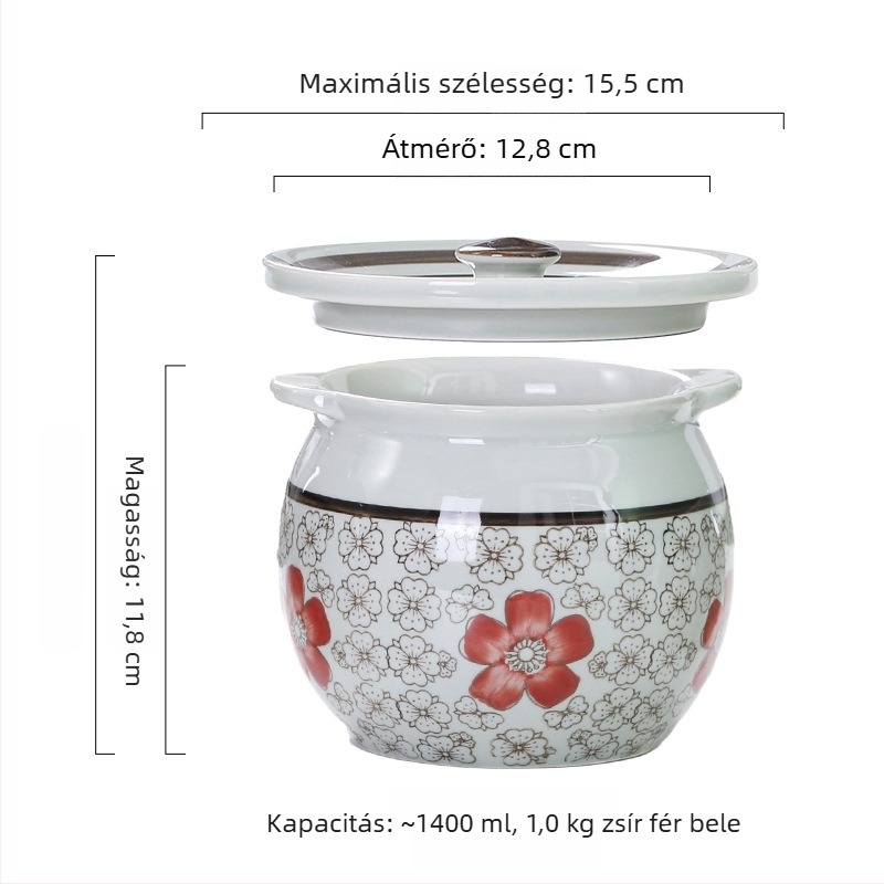 Cserép edény zsírokhoz és ízesítőkhöz – só, olaj, chiliolaj, folyékony fűszerek