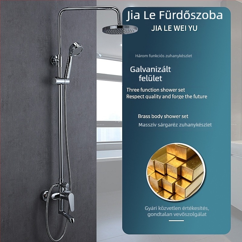 Fali zuhanypanel 304 rozsdamentes acélból digitális kijelzővel és LED világítással