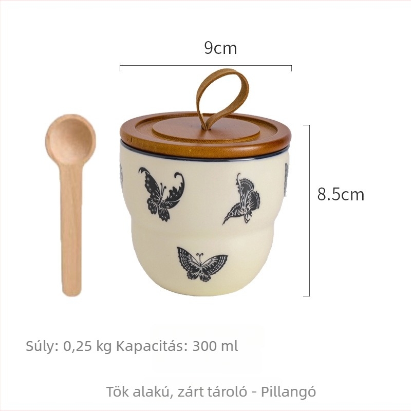Kerámia fűszertartó só- és cukortartóval – retro stílus