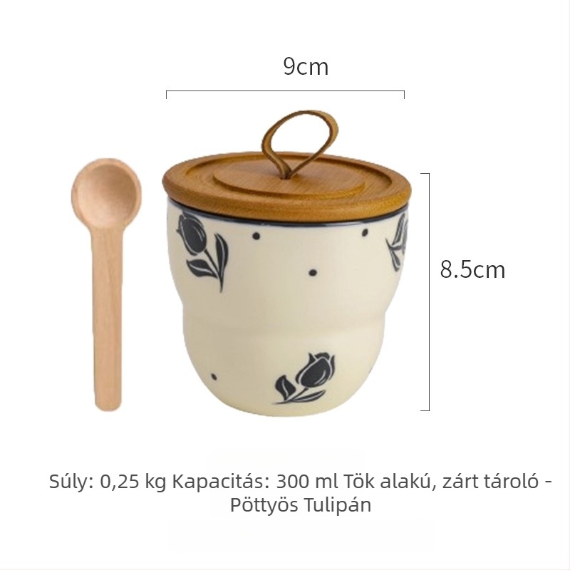 Kerámia fűszertartó só- és cukortartóval – retro stílus